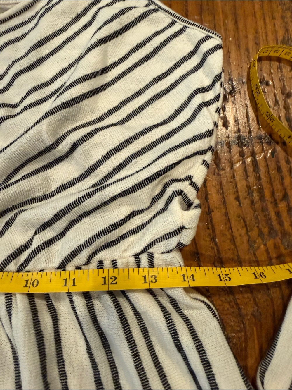 Caution to the Wind Striped Wide Leg Cotton Jumpsuit Tie Back Button Front Large - Picture 7 of 10